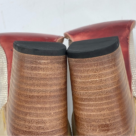 FREEBIRD Bonnie Shoes Size 10 Distressed Yellow Snake Print Leather (F14) - Picture 13 of 15